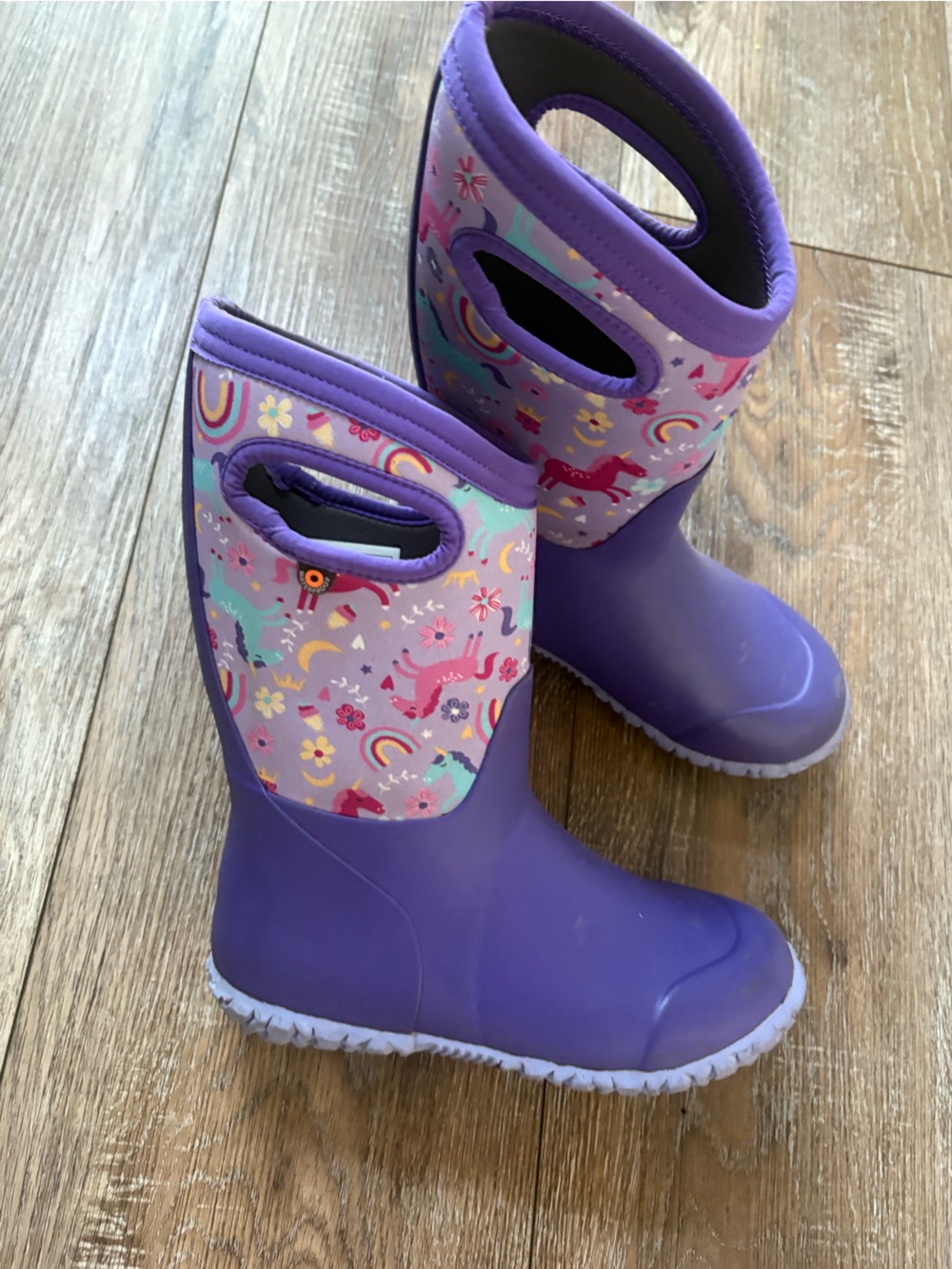Bogs Purple Kids Unicorn & Rainbow Waterproof Boots